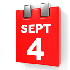 September 4. Calendar on white background.