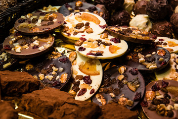 Schokoladen Taler mit Früchten