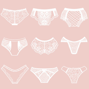 Collection of lingerie. Panty set.