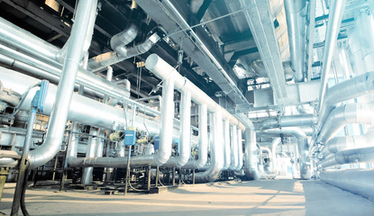 Industrial zone, Steel pipelines, valves and cables