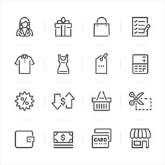 Shopping icons with White Background 