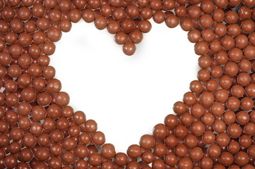 Chocolate ball, background of milk chocolate ball sweets