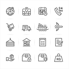 Shipping and Logistics icons with White Background 