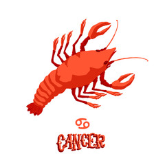 Astrological zodiac sign Cancer. Part of a set of horoscope signs. Isolated vector illustration on white background.