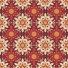 Seamless hand drawn mandala pattern.