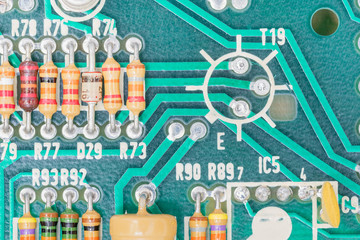 Condensers and Resistor assembly on the circuit board