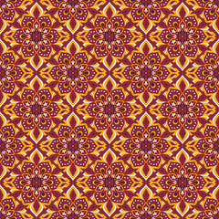 Seamless hand drawn mandala pattern.