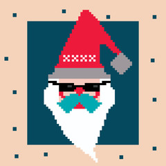 Obraz premium Vector pixel Santa