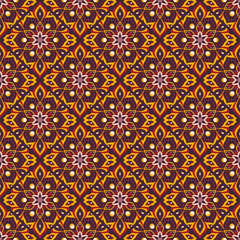 Seamless hand drawn mandala pattern.