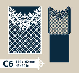 Template envelope with carved openwork pattern