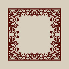 Abstract square frame with swirls