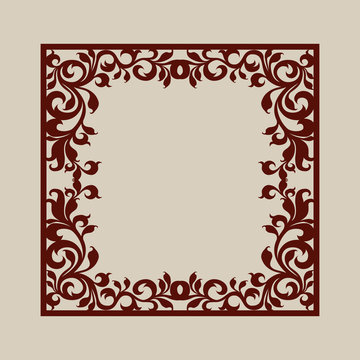 Abstract square frame with swirls