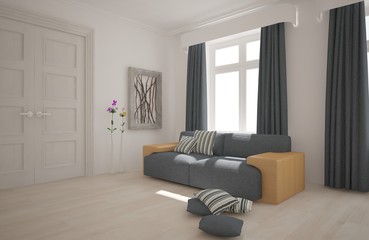 Modern interior with furniture