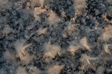 Fototapeta na wymiar a picture of frost on a frozen lake, snow crystals, ice crystals