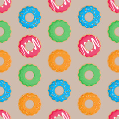 Seamless pattern with donuts