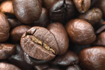Roasted brown coffee beans