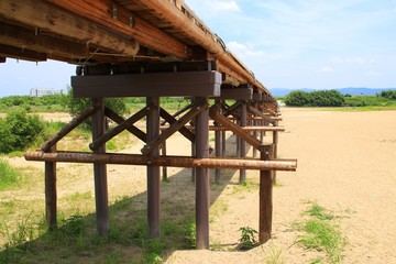 Fototapeta na wymiar 京都府八幡 流れ橋 