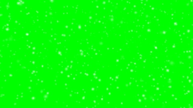 Falling snow (V3) - loop, green screen
