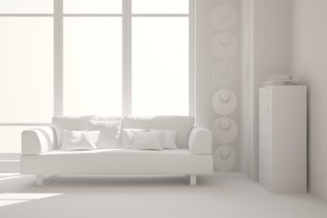 White interior with furniture