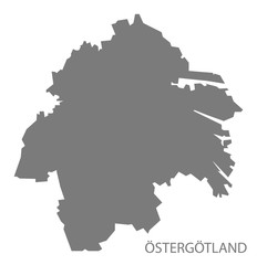 Fototapeta premium Ostergotland Sweden Map grey