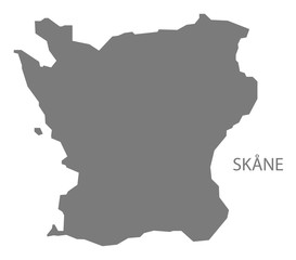 Skane Sweden Map grey