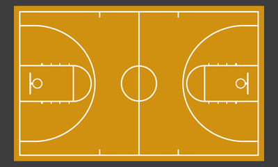 Obraz premium Basketball court. Realistic blackboard for strategy or tactic plan. Colorful vector illustration.
