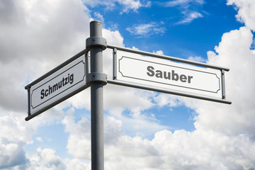 Fototapeta na wymiar Schild 162 - Sauber