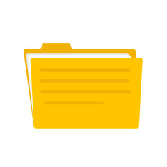 Vector illustration of yellow stationery folders on a white back