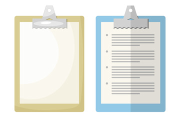 Vector illustration of a tablet with paper in Cartoon and flat s