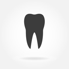 Tooth icon or sign. Dental symbol. Vector illustration.