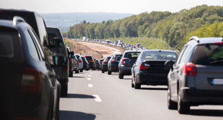 Fototapeta na wymiar german autobahn traffic jam