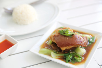 boiled pork roast with rice