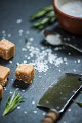 traditional fudge with sea salt and herbs