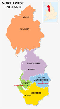 North West England Administrative Map