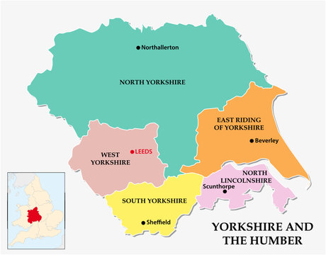 Yorkshire And The Humber Administrative Map