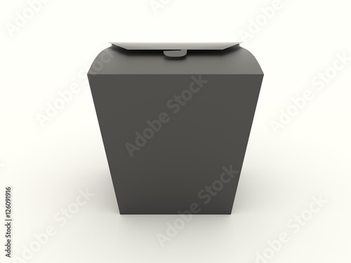 Download "The closed black wok box mock up with blank. Package mockup for design isolated on white ...