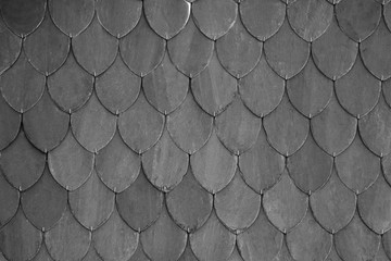 slate on facade to protect of snow  in the rustic house in Leon mountains , Spain