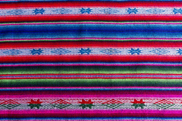 Andean textile in alpaca and sheet wool