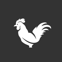 Fototapeta na wymiar Cock logo on black background. Vector icon