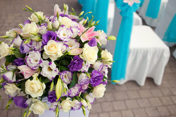 Beautiful wedding up decoration on the ceremony