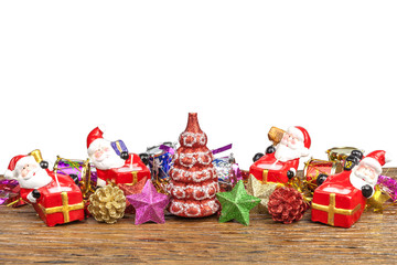 Christmas with decorations on white background