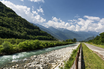 Sentiero della Valtellina (Lombardy, Italy) near Tirano