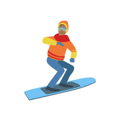 Guy On Snowboard Winter Sports Illustration