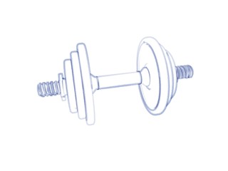 Dumbbell.Isolated on white background.Sketch illustration.