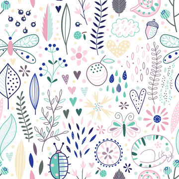 Fototapeta Floral seamless pattern