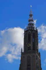 Fototapeta na wymiar steeple of the cathedral of Amersfoorth