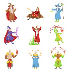 Fototapeta premium Classic Fantasy Magicians Set Of Characters