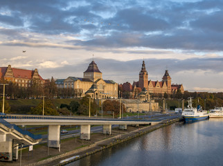 panorama of Old Town in Szczecin (Stettin) City