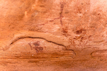 The famous prehistoric rock engravings at Twyfelfontein, tourist attraction and travel destination in Namibia, Africa.