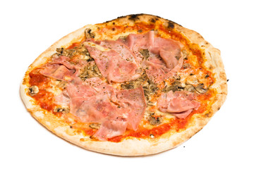 Pizza con prosciutto cotto e funghi champignon